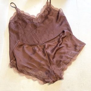 Victorias secret silk set mauve